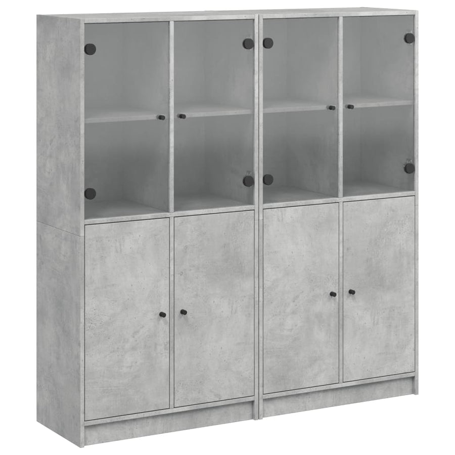 Boekenkast Met Deuren 36X37X42 Cm Bewerkt Hout Betongrijs