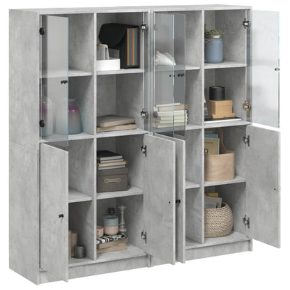 Boekenkast Met Deuren 36X37X42 Cm Bewerkt Hout Betongrijs