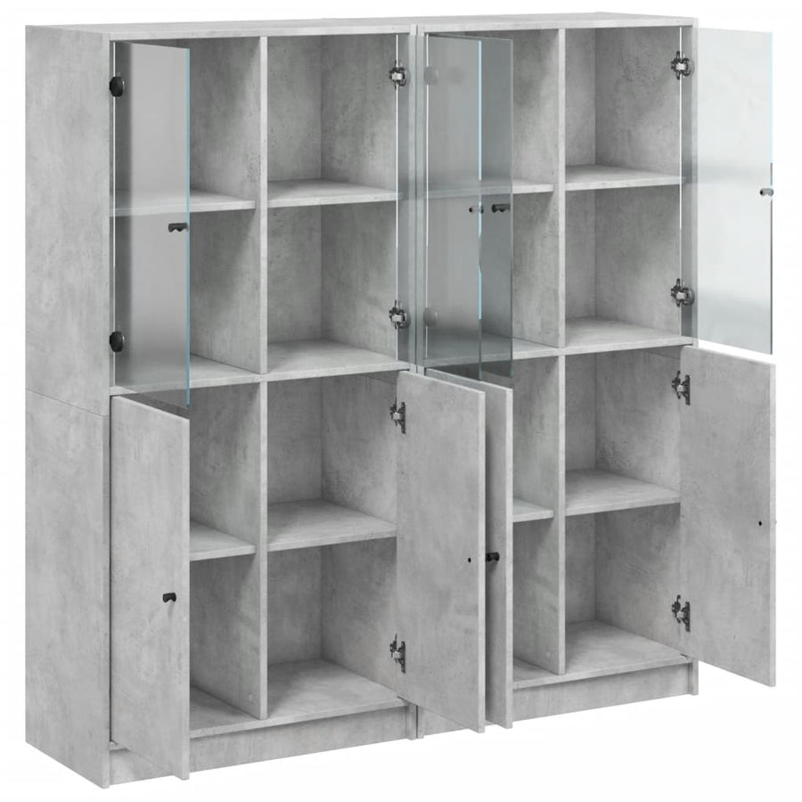 Boekenkast Met Deuren 36X37X42 Cm Bewerkt Hout Betongrijs