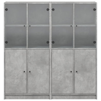 Boekenkast Met Deuren 36X37X42 Cm Bewerkt Hout Betongrijs