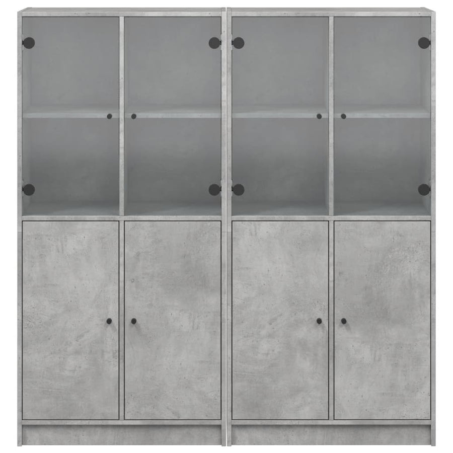 Boekenkast Met Deuren 36X37X42 Cm Bewerkt Hout Betongrijs