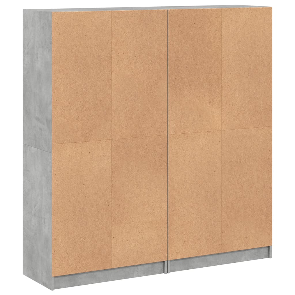 Boekenkast Met Deuren 36X37X42 Cm Bewerkt Hout Betongrijs