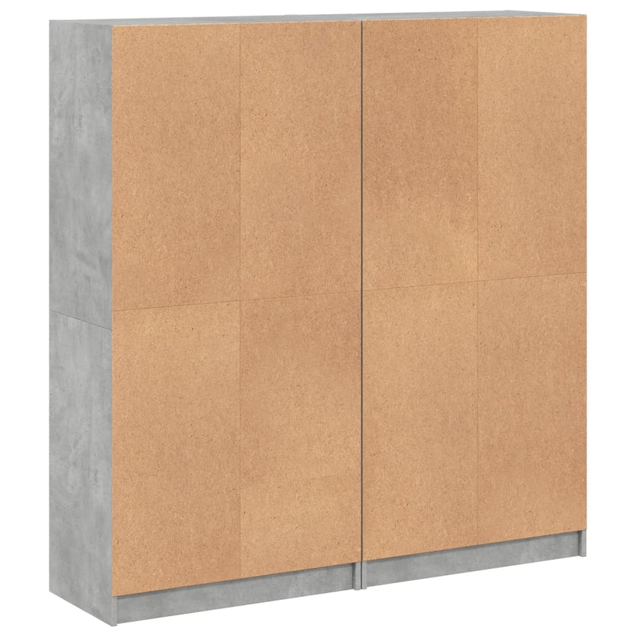 Boekenkast Met Deuren 36X37X42 Cm Bewerkt Hout Betongrijs