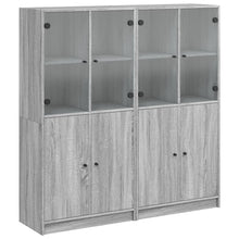 Boekenkast Met Deuren 136X37X142 Cm Hout Eiken 136 cm Grijs sonoma