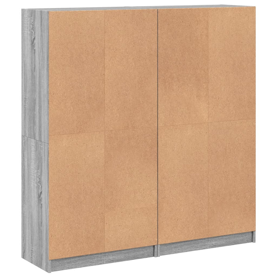 Boekenkast Met Deuren 136X37X142 Cm Hout Eiken 136 cm Grijs sonoma