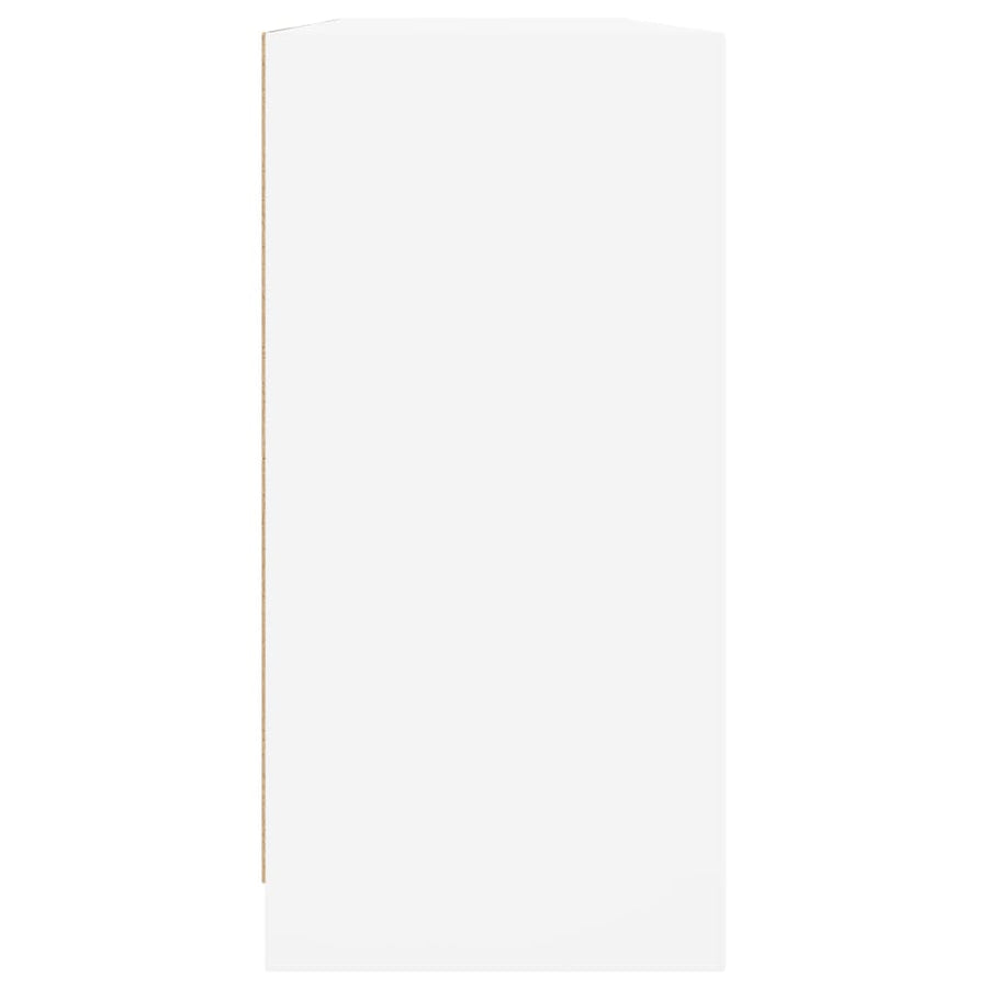 Boekenkast Met Deuren 204X37X75 Cm Bewerkt Hout Wit