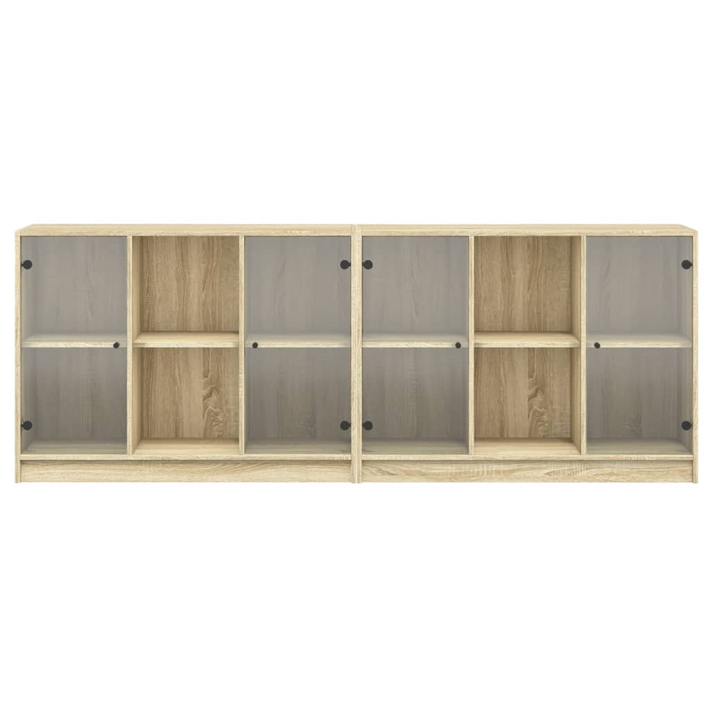 Boekenkast Met Deuren 204X37X75 Cm Hout Kleurig 204 cm