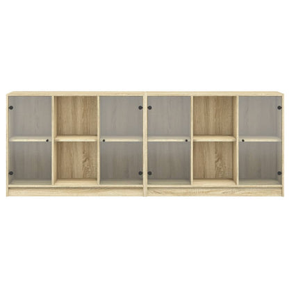 Boekenkast Met Deuren 204X37X75 Cm Hout Kleurig 204 cm