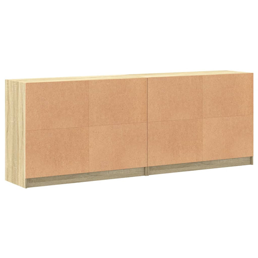 Boekenkast Met Deuren 204X37X75 Cm Hout Kleurig 204 cm