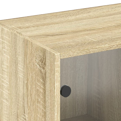 Boekenkast Met Deuren 204X37X75 Cm Hout Kleurig 204 cm