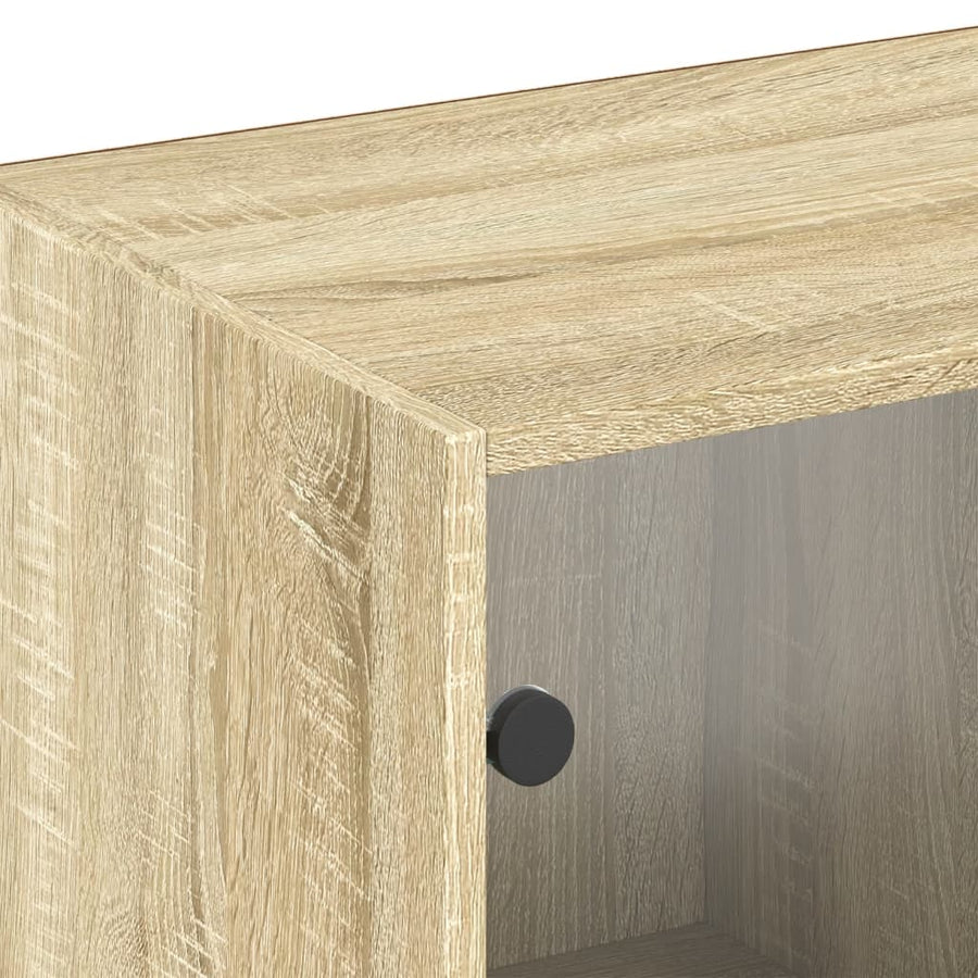 Boekenkast Met Deuren 204X37X75 Cm Hout Kleurig 204 cm