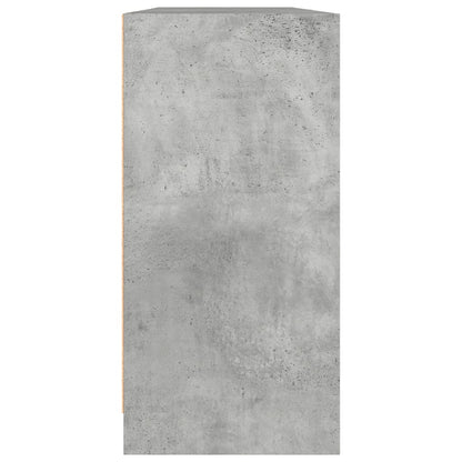 Boekenkast Met Deuren 204X37X75 Cm Bewerkt Hout Betongrijs