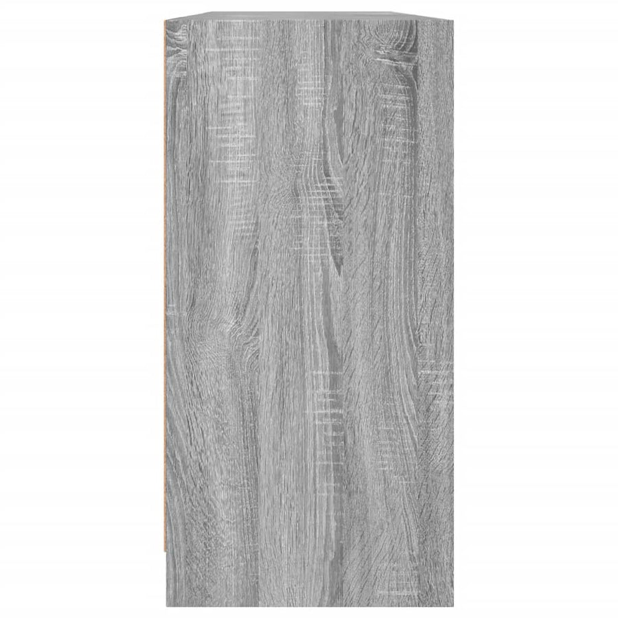 Boekenkast Met Deuren 204X37X75 Cm Hout Grijs Sonoma Eikenkleur