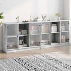 Boekenkast 204x37x75 cm hout grijs sonoma eiken