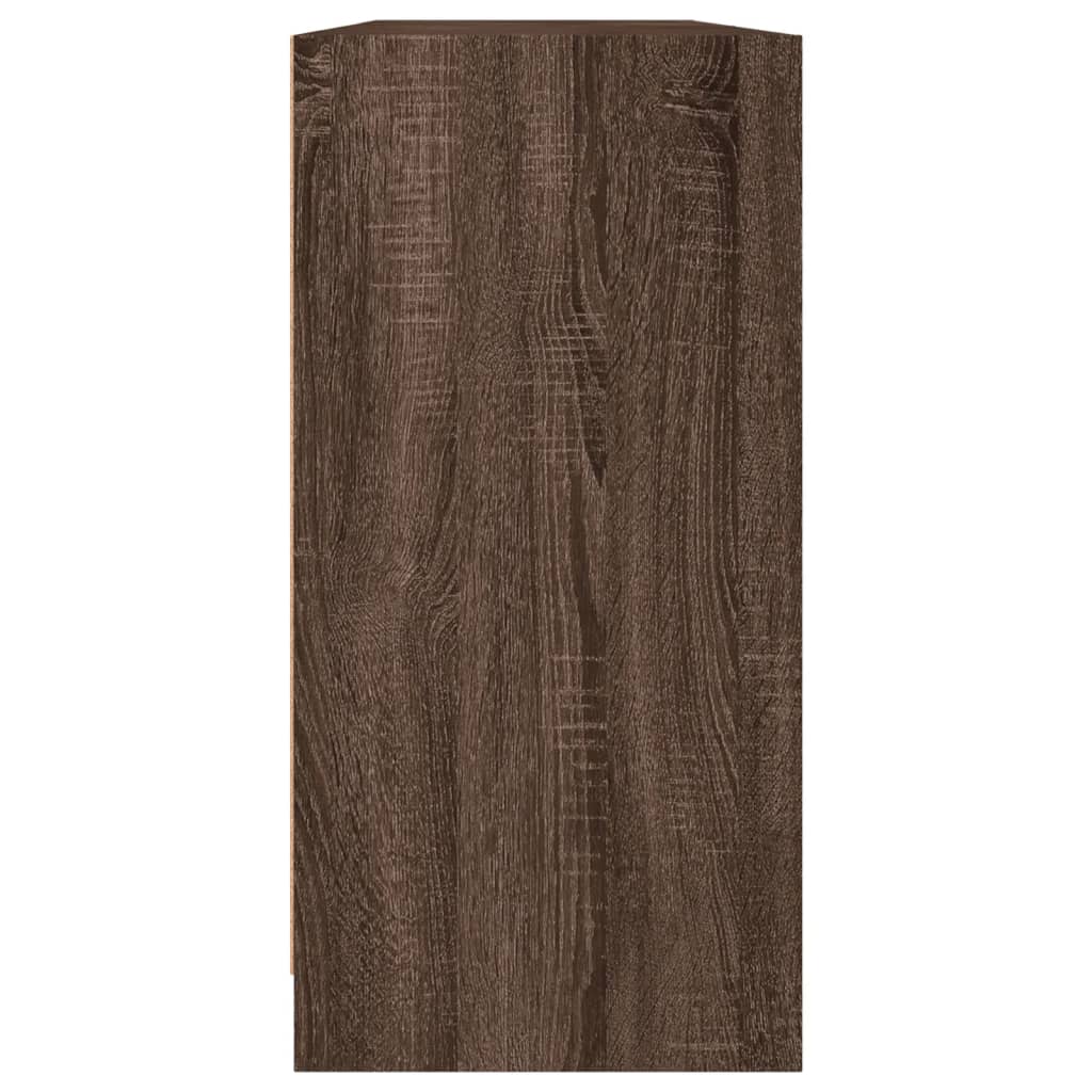 Boekenkast Met Deuren 204X37X75 Cm Hout Bruineikenkleurig