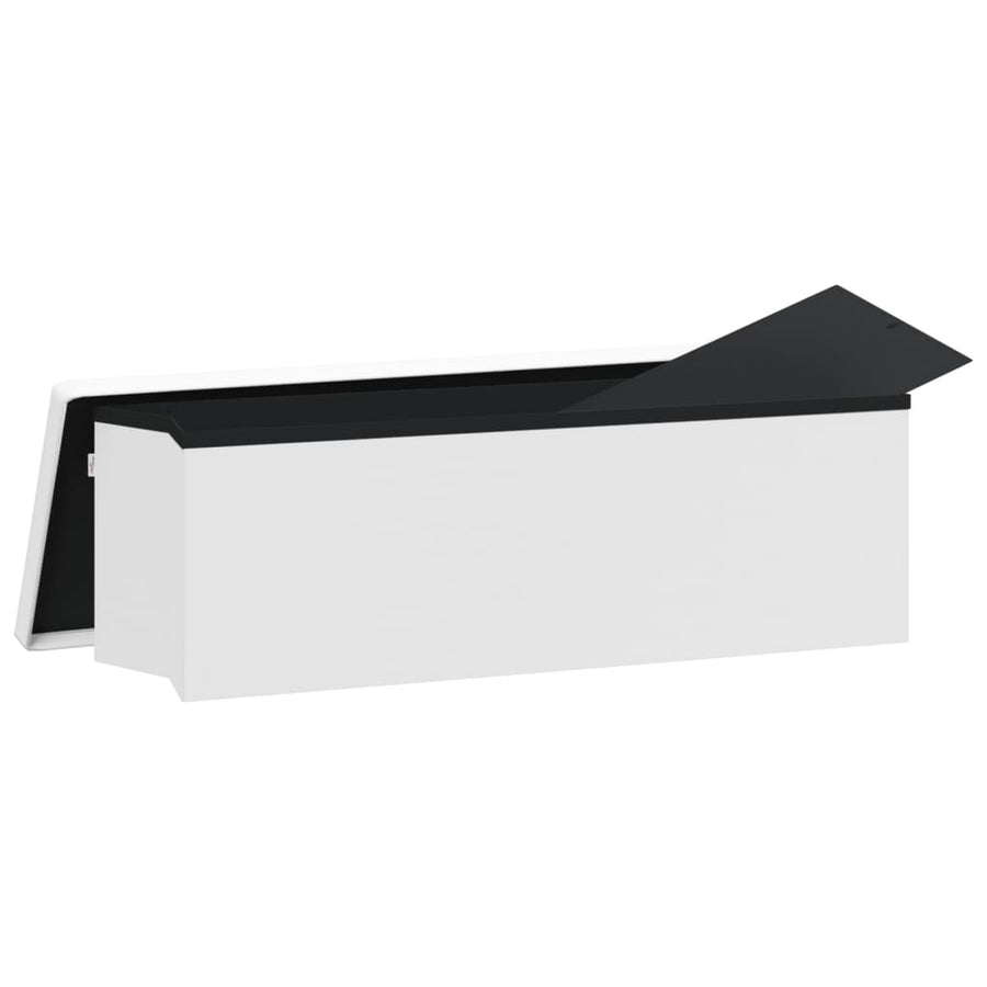 Opbergbank inklapbaar PVC wit