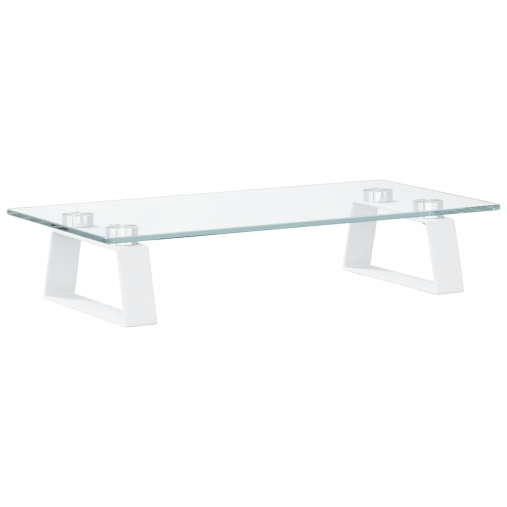 Monitorstandaard Gehard Glas En Metaal 40 x 20 x 8 cm Wit