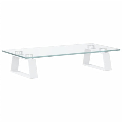 Monitorstandaard Gehard Glas En Metaal 40 x 20 x 8 cm Wit