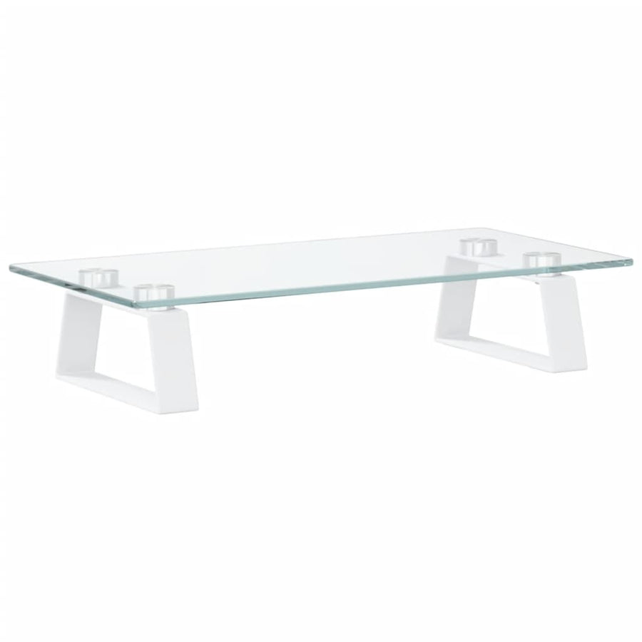 Monitorstandaard Gehard Glas En Metaal 40 x 20 x 8 cm Wit