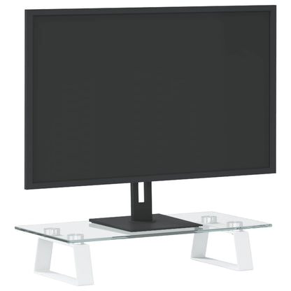 Monitorstandaard Gehard Glas En Metaal 40 x 20 x 8 cm Wit
