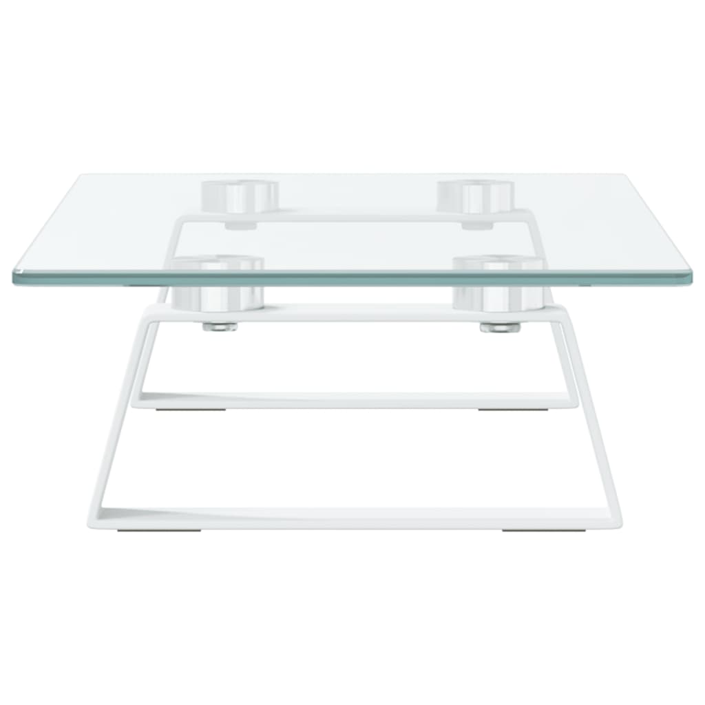 Monitorstandaard Gehard Glas En Metaal 40 x 20 x 8 cm Wit