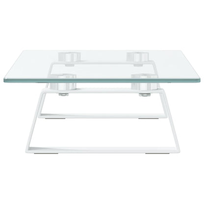 Monitorstandaard Gehard Glas En Metaal 40 x 20 x 8 cm Wit