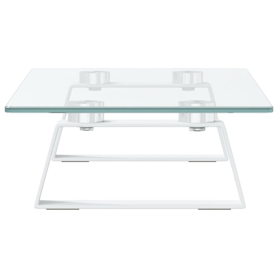 Monitorstandaard Gehard Glas En Metaal 40 x 20 x 8 cm Wit