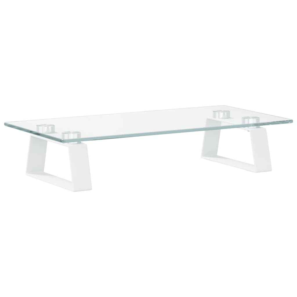 Monitorstandaard Gehard Glas En Metaal 40 x 20 x 8 cm Wit