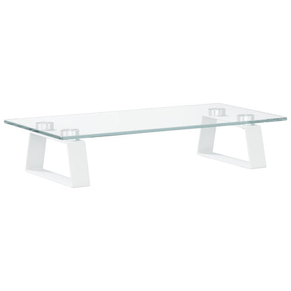 Monitorstandaard Gehard Glas En Metaal 40 x 20 x 8 cm Wit