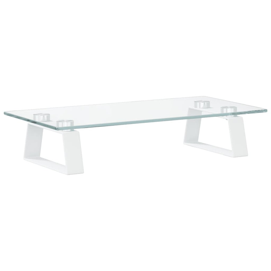 Monitorstandaard Gehard Glas En Metaal 40 x 20 x 8 cm Wit