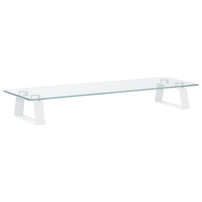 Monitorstandaard Gehard Glas En Metaal 60 x 20 x 8 cm Wit