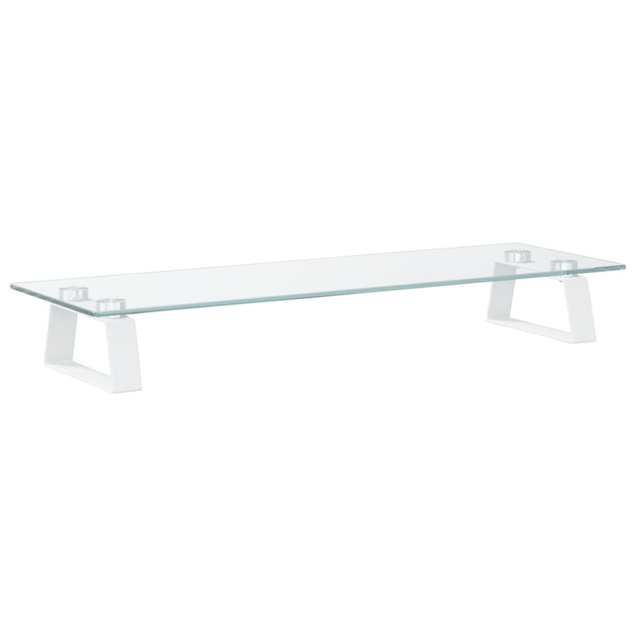 Monitorstandaard Gehard Glas En Metaal 60 x 20 x 8 cm Wit