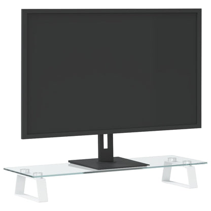Monitorstandaard Gehard Glas En Metaal 60 x 20 x 8 cm Wit