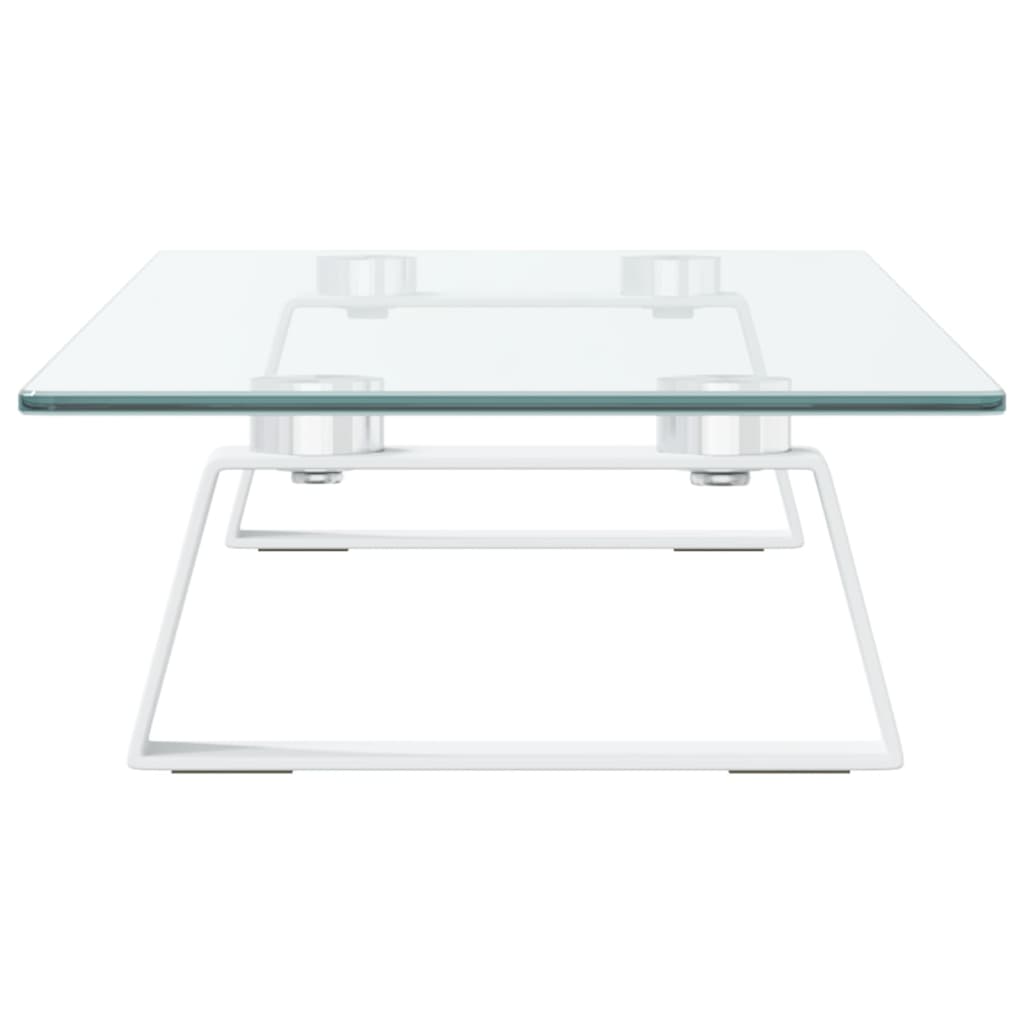 Monitorstandaard Gehard Glas En Metaal 60 x 20 x 8 cm Wit