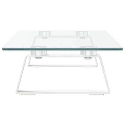 Monitorstandaard Gehard Glas En Metaal 60 x 20 x 8 cm Wit