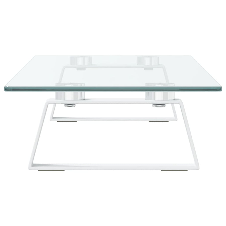 Monitorstandaard Gehard Glas En Metaal 60 x 20 x 8 cm Wit