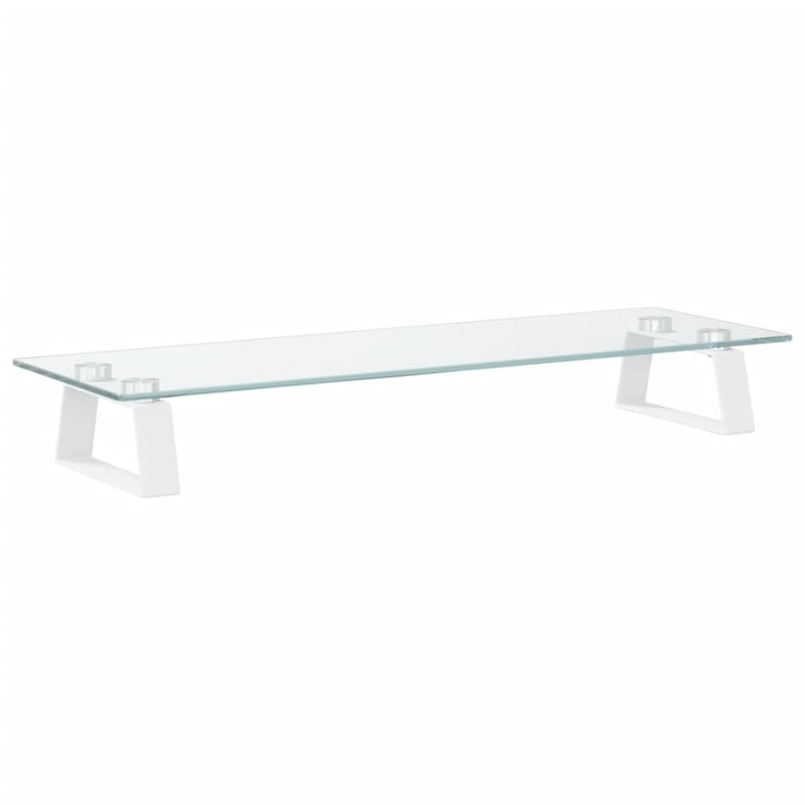 Monitorstandaard Gehard Glas En Metaal 60 x 20 x 8 cm Wit