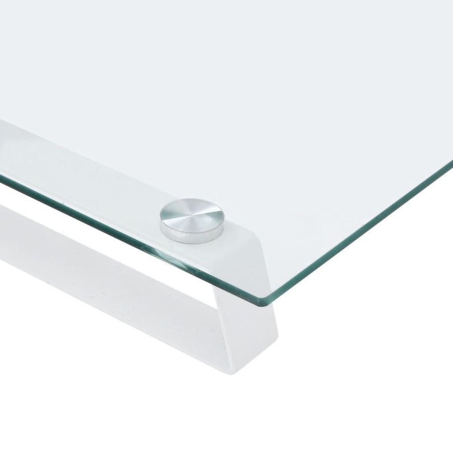 Monitorstandaard Gehard Glas En Metaal 60 x 20 x 8 cm Wit