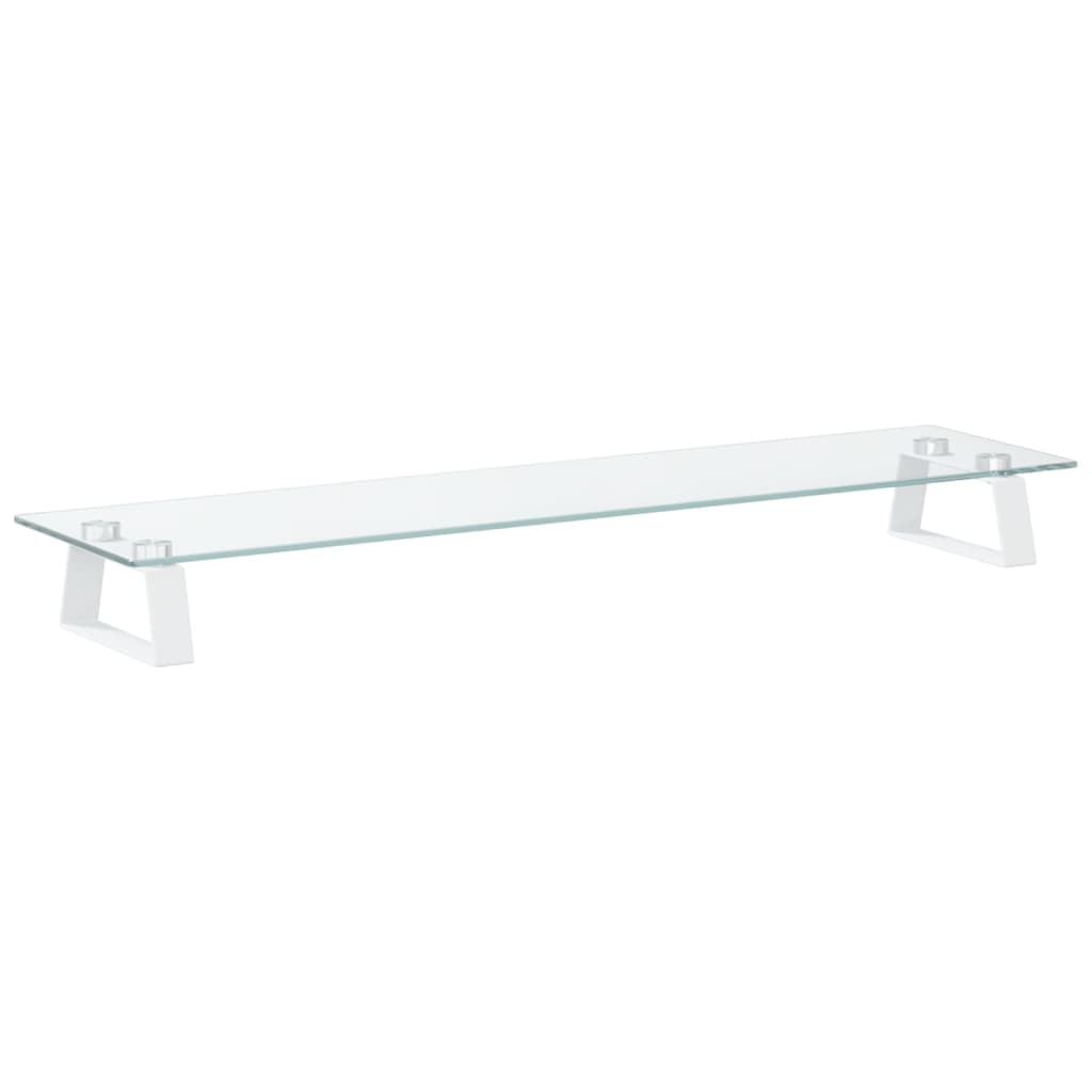 Monitorstandaard Gehard Glas En Metaal 80 x 20 x 8 cm Wit
