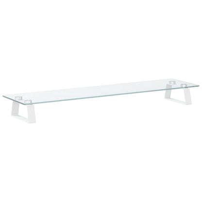 Monitorstandaard Gehard Glas En Metaal 80 x 20 x 8 cm Wit
