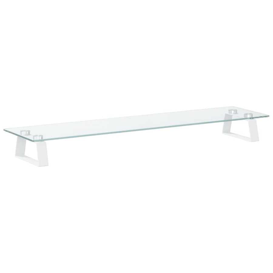 Monitorstandaard Gehard Glas En Metaal 80 x 20 x 8 cm Wit