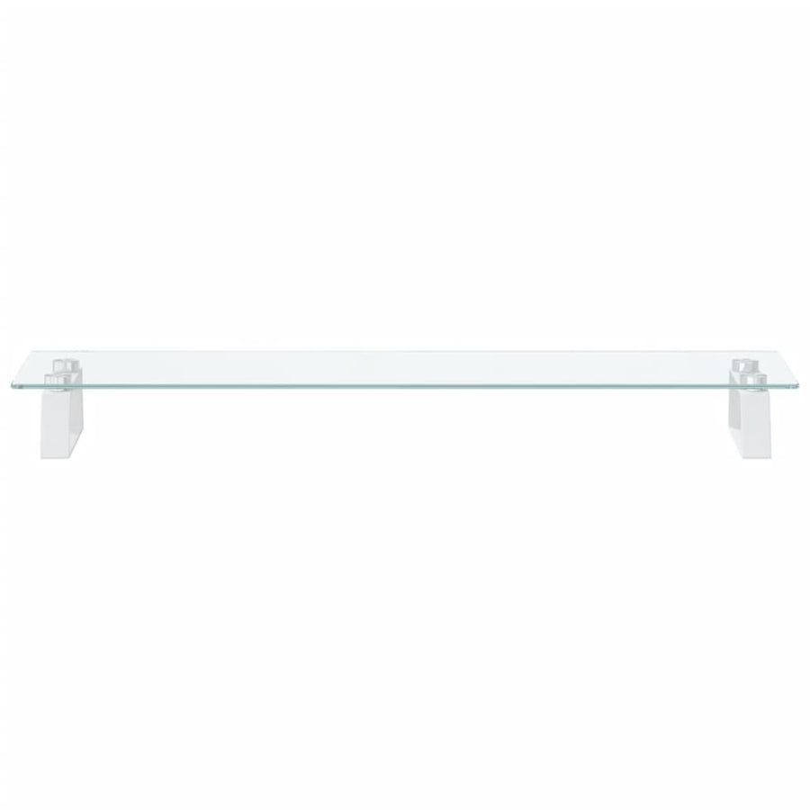 Monitorstandaard Gehard Glas En Metaal 80 x 20 x 8 cm Wit