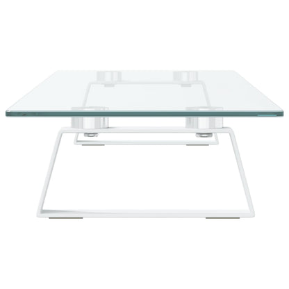 Monitorstandaard Gehard Glas En Metaal 80 x 20 x 8 cm Wit