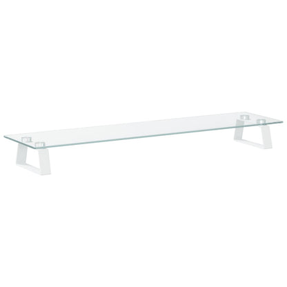 Monitorstandaard Gehard Glas En Metaal 80 x 20 x 8 cm Wit