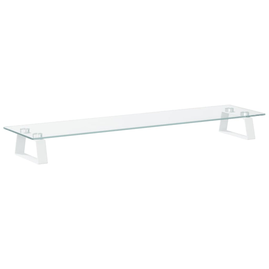Monitorstandaard Gehard Glas En Metaal 80 x 20 x 8 cm Wit