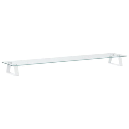 Monitorstandaard Gehard Glas En Metaal 100 x 20 x 8 cm Wit