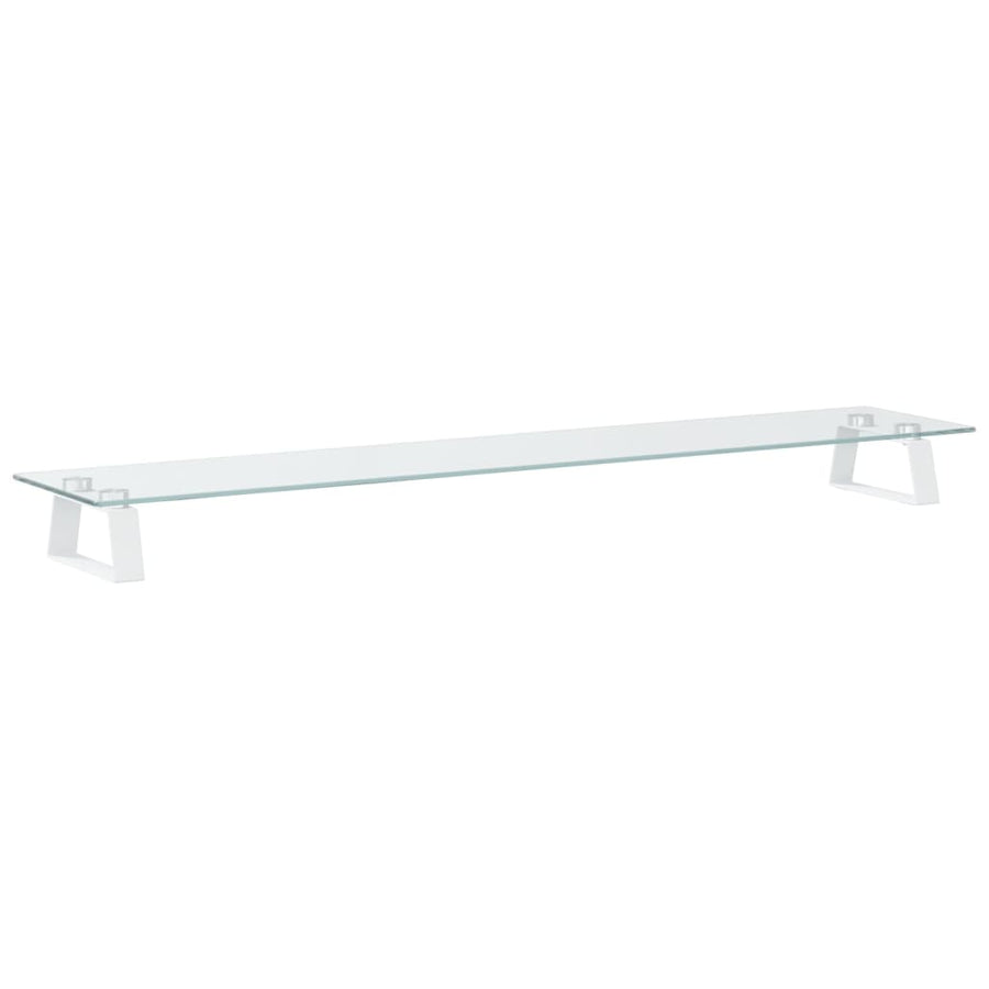 Monitorstandaard Gehard Glas En Metaal 100 x 20 x 8 cm Wit