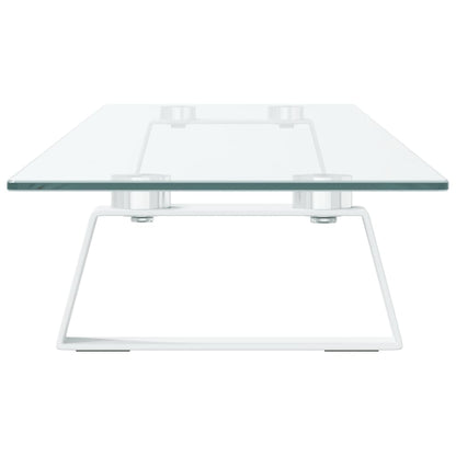Monitorstandaard Gehard Glas En Metaal 100 x 20 x 8 cm Wit