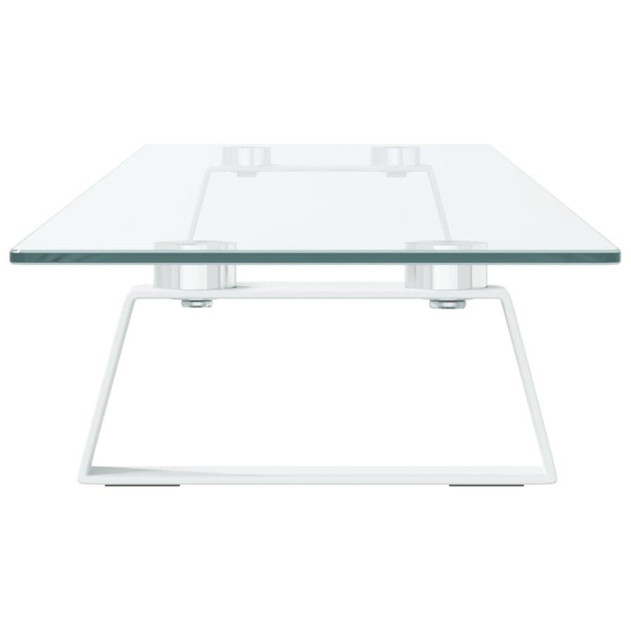 Monitorstandaard Gehard Glas En Metaal 100 x 20 x 8 cm Wit