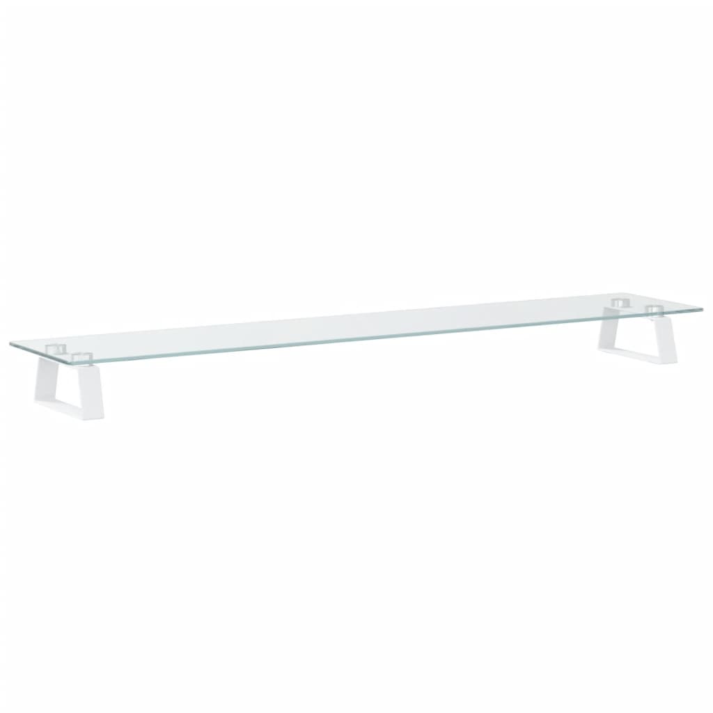 Monitorstandaard Gehard Glas En Metaal 100 x 20 x 8 cm Wit